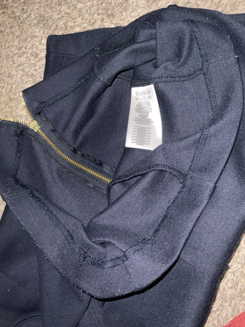 Michael Kors Navy Pencil Skirt with 2Way Center Gold Zipper Size 2/28” waist